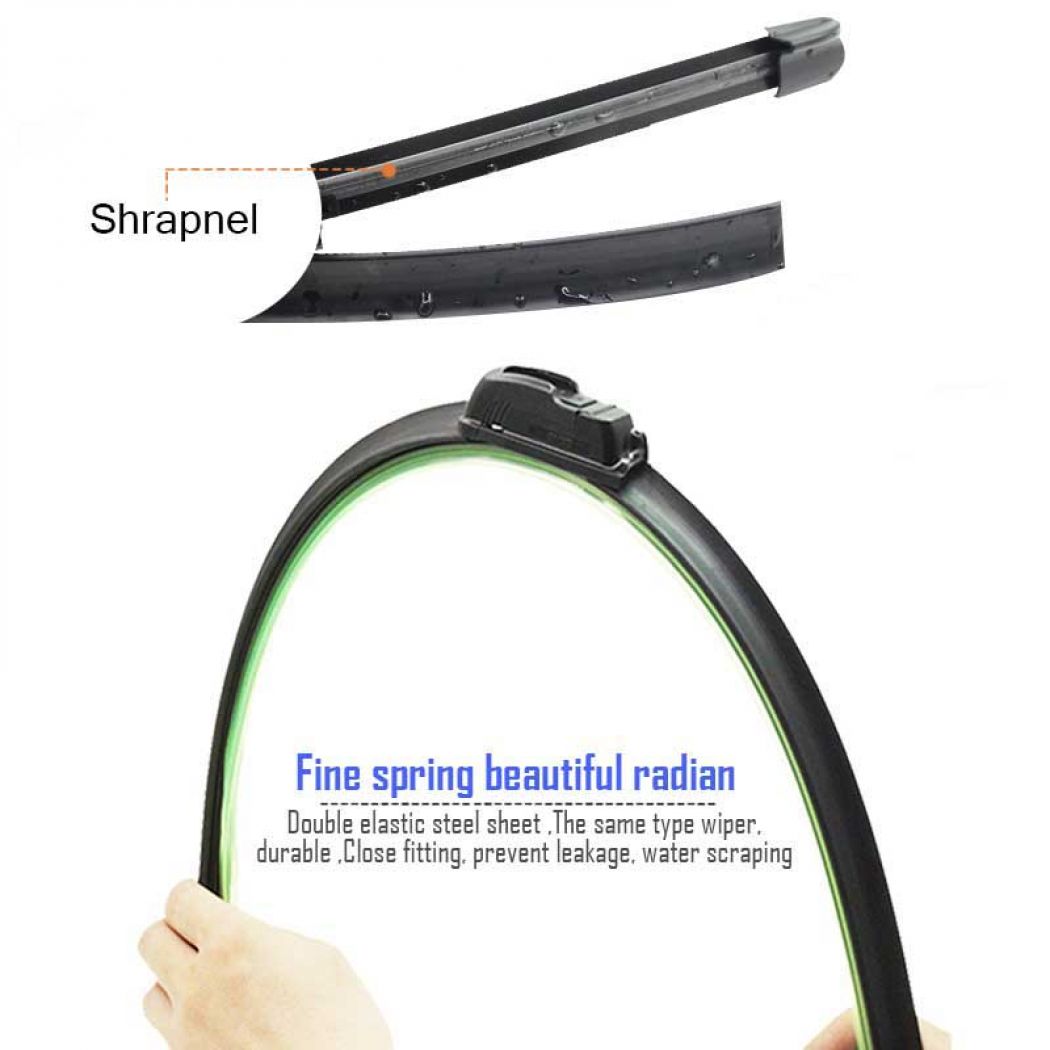 1 1 Pair Car Bracketless Windscreen Soft Rubber Wiper in Pakistan